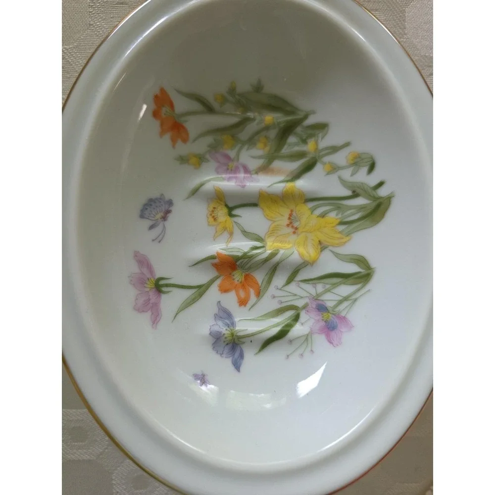 Vintage Seymour Mann Day Lily Ben Rickert Fine China Soap Dish Floral Japan